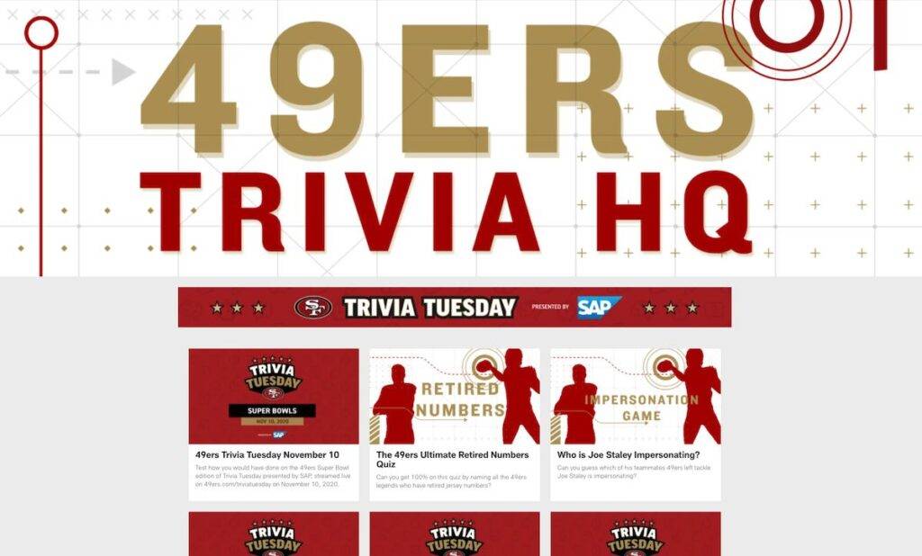49ers trivia quiz portal - using Riddle quiz generator