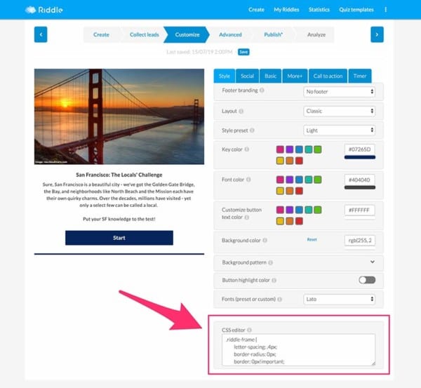 CSS editor - sample screenshot