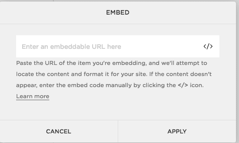Add custom code to Squarespace Squarespace - add code block
