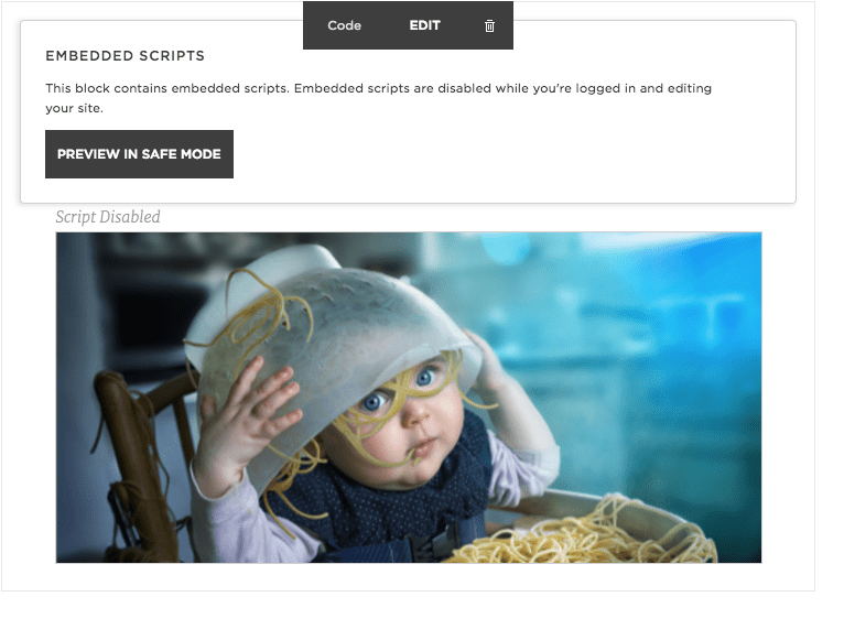 squarespace-wysiwyg-preview Squarespace - Riddle preview in edit mode