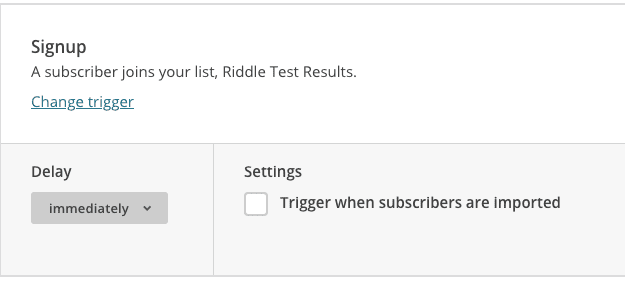 change-mailchimp.trigger quiz email automation