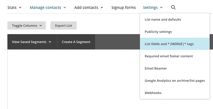 create-new-field-mailchimp quiz email automation