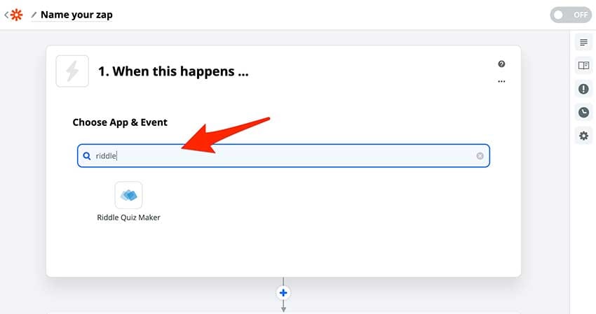 zap step 1 hubspot quiz lead generation