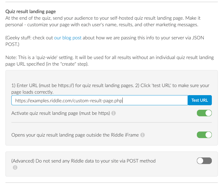 Advanced Quiz Marketing through custom result pages