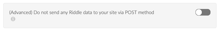 Allow riddle to send POST data to your custom result page