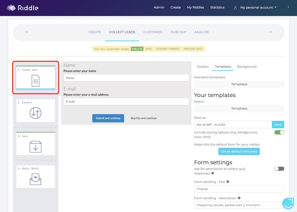activecampaign quiz maker lead generation form