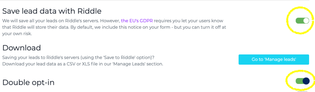 save quiz data to Riddle servers (gdpr-compliant)