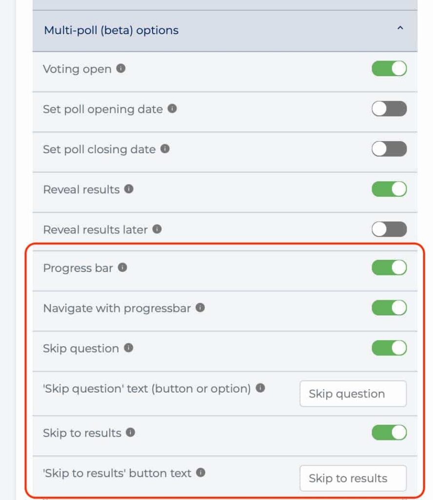 multi-poll options - 2nd round