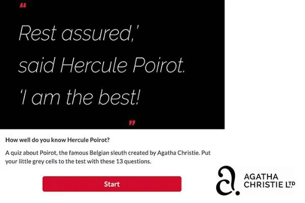 Riddle quiz from Agatha Christie