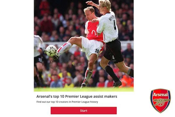 Riddle list from Arsenal FC