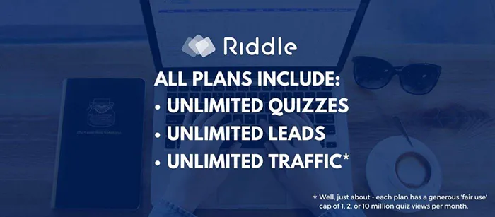 Riddle.com quizmaker let's you have unlimited content, views and leads
