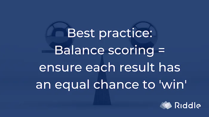 Balance scoring for your personality quiz