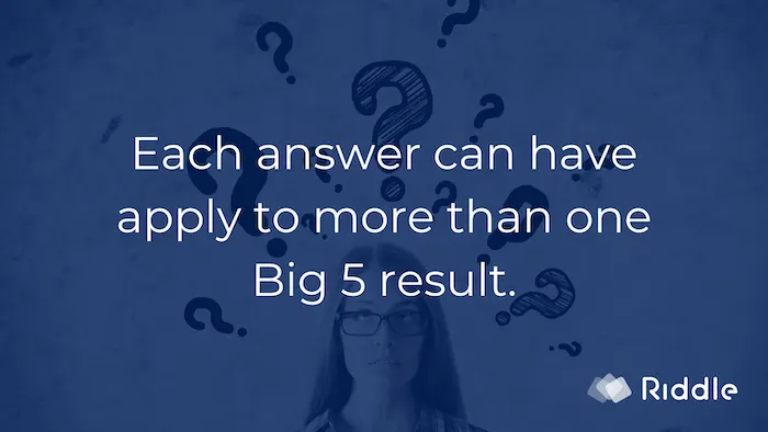 Ordnen Sie jede Frageantwort mehreren Ergebnissen in Ihrem Big 5 Persönlichkeitstest-Quiz zu.