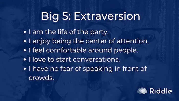 Big 5 personality - extraversion