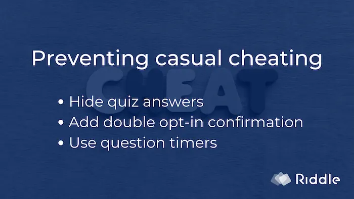 Prevent casual cheaters in your live online quiz contest