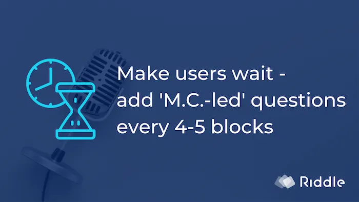 Keep users waiting during a live online quiz contest - use MC-led questions