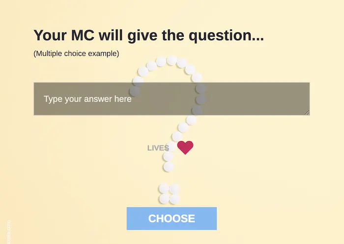 Live quiz contest - using MC-led questions