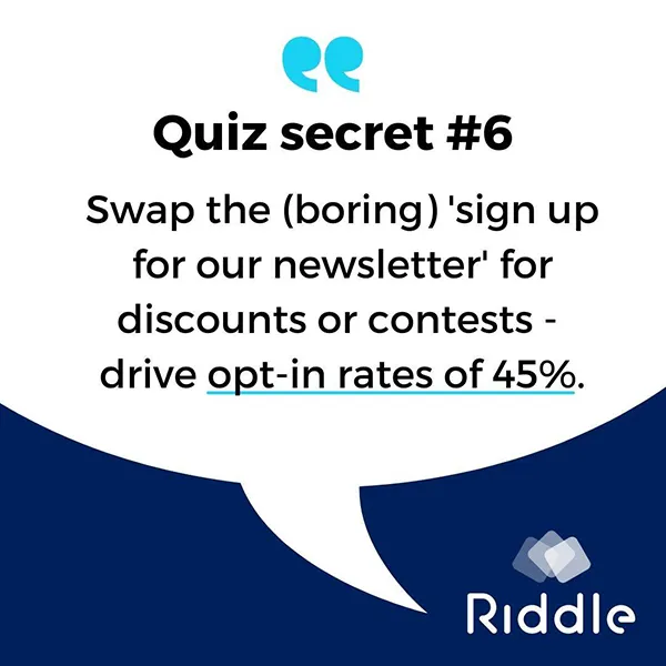 Quiz Secret #6: Offer discounts