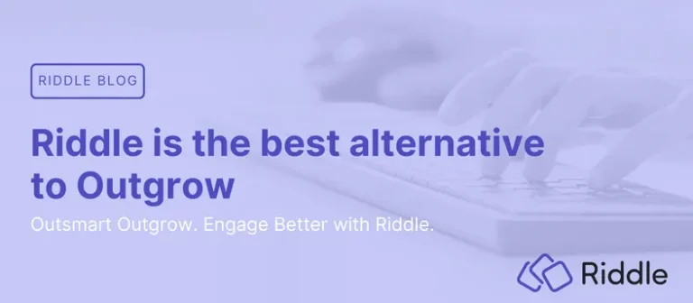 Header image for blog post comparing Riddle to Outgrow as the best interactive content platform for publishers, brands, and media companies.