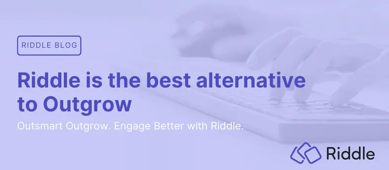 Header image for blog post comparing Riddle to Outgrow as the best interactive content platform for publishers, brands, and media companies.