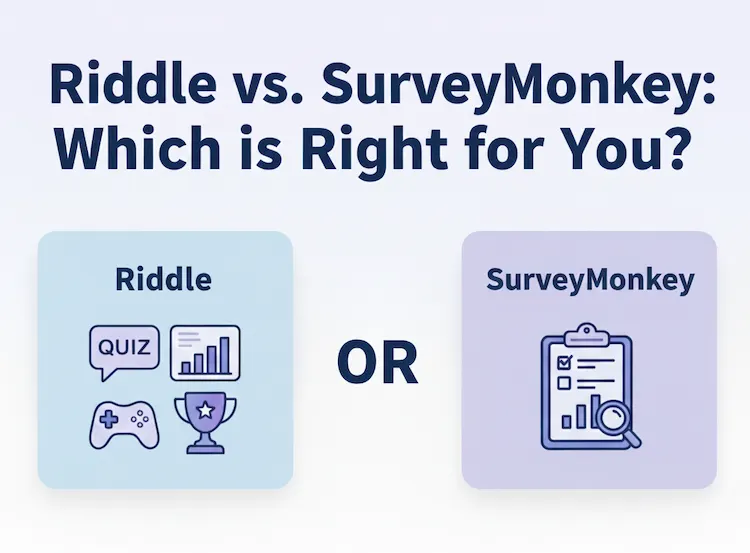 Graphic comparing the two quiz makers Riddle and Survey Monkey