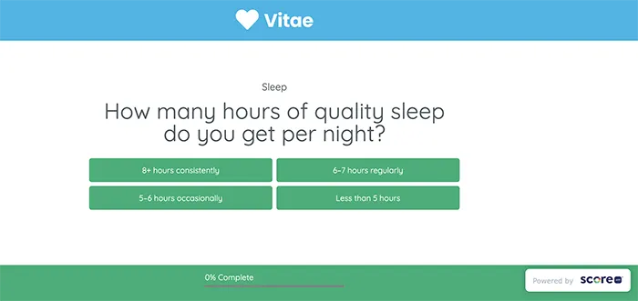 Screenshot of example Scoreapp quiz