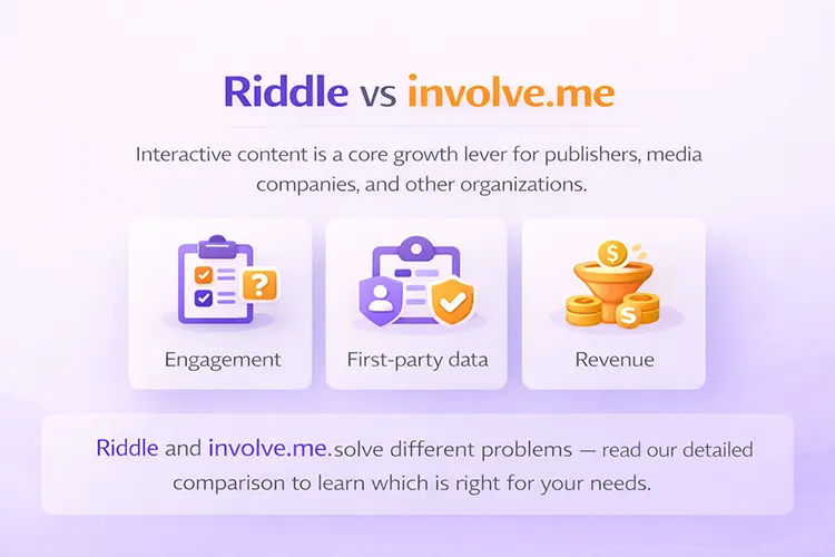 Infographic introducing comparison between the two quiz makers - Riddle and Involve.me