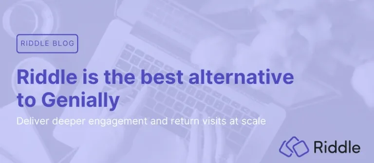 Main image for blog post comparing Riddle and Genially as quiz makers for publishers, media companies, and other large organizations.