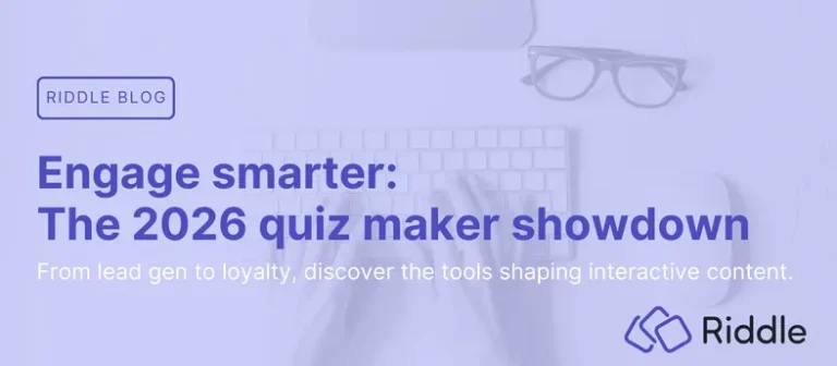 Blog hero image for the ultimate quiz maker comparison post in 2026, comparing Riddle to nine other quiz maker platforms.