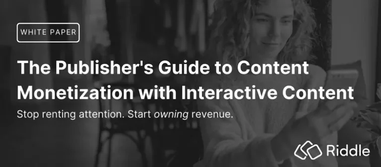 Header image for Riddle's 'Publisher's guide to content monetization for interactive content'