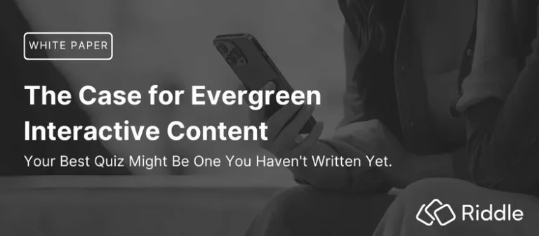 Header image for Riddle's white paper about evergreen interactive content