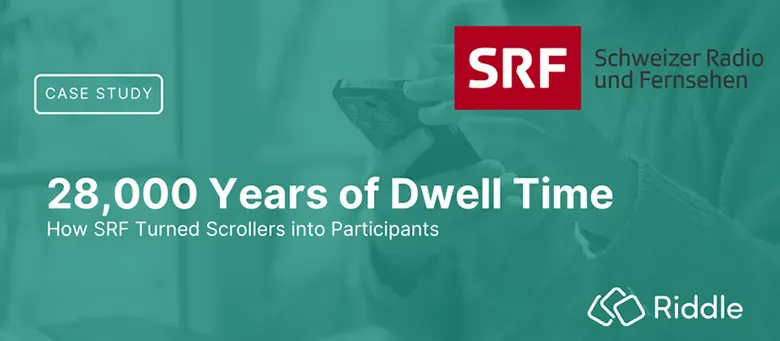 Header image for the case study about how SRF used Riddle's quiz maker to increase dwell time