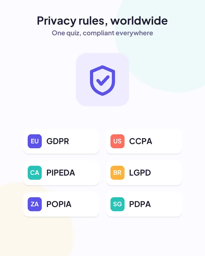 Quiz lead generation with Riddle - staying compliant with GDPR, CCPA, PIPEDA, LGPD, POPIA and PDPA