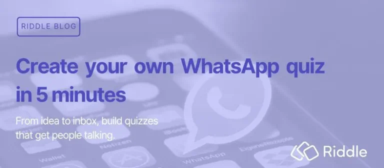 Header image for 'Create your own Whatsapp quiz' blog post on Riddle.com