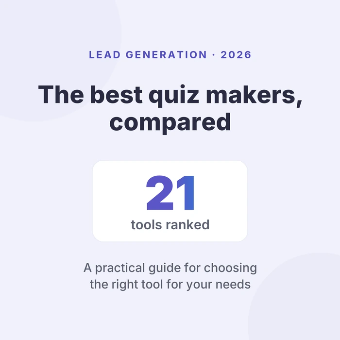 Guide to the best quiz makers for lead generation in 2026, with 21 tools ranked and compared