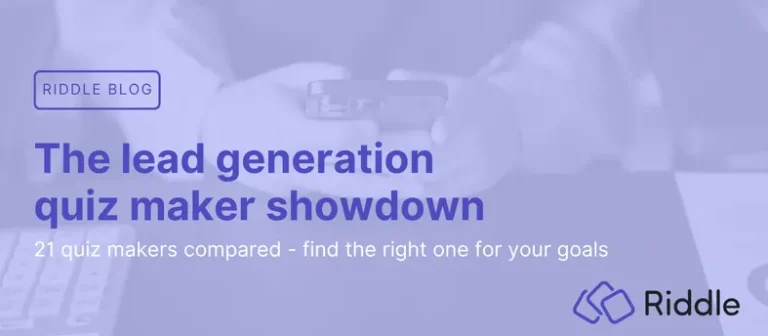 Featured image for the 'Best lead generation quiz maker' blog post - comparing 21 platforms by use case