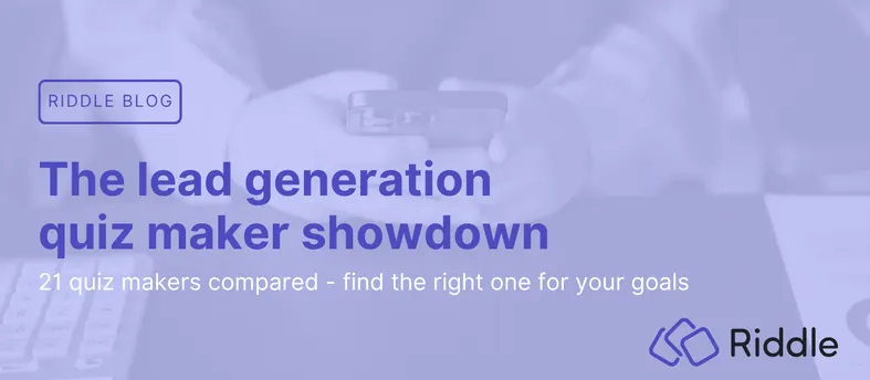 Featured image for the 'Best lead generation quiz maker' blog post - comparing 21 platforms by use case