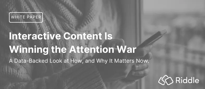 Introduction image for a post about Riddle's State of Interactive Content 2026 white paper, covering interactive content statistics
