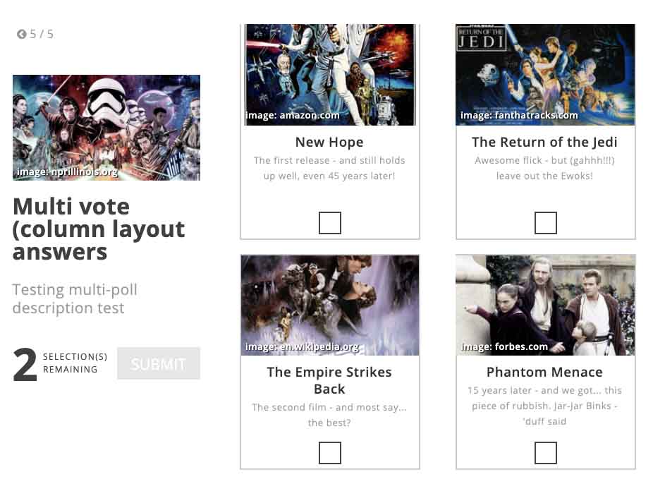 multi-poll layout columns