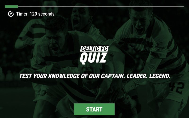 Customize quiz - celtic fc example