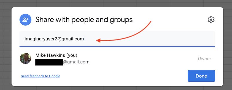 Sharing Google sheets