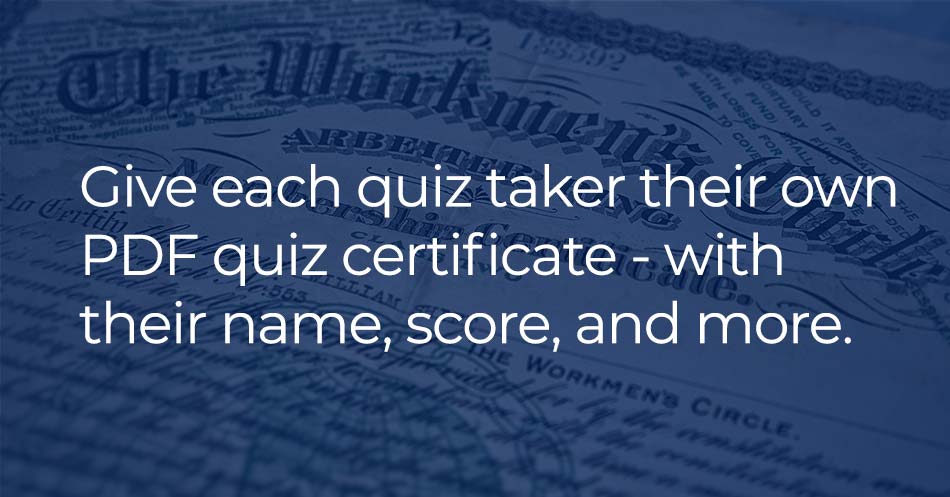 Riddle's pdf certificate for quiz takers