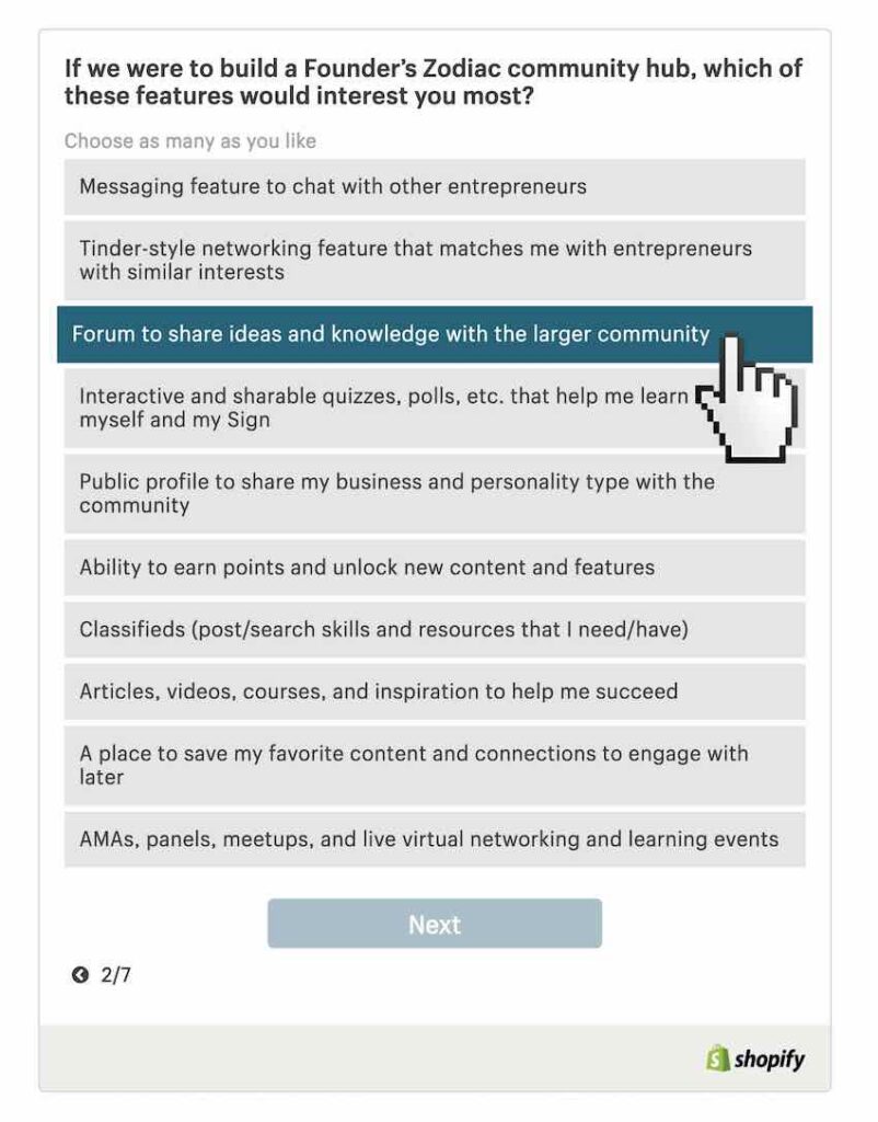 quiz question types - survey example