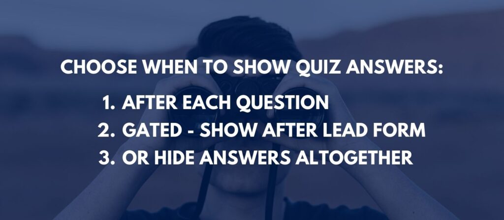 Options to hide quiz answers 