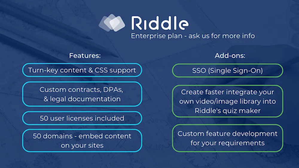 Riddle new quiz maker plans - Enterprise